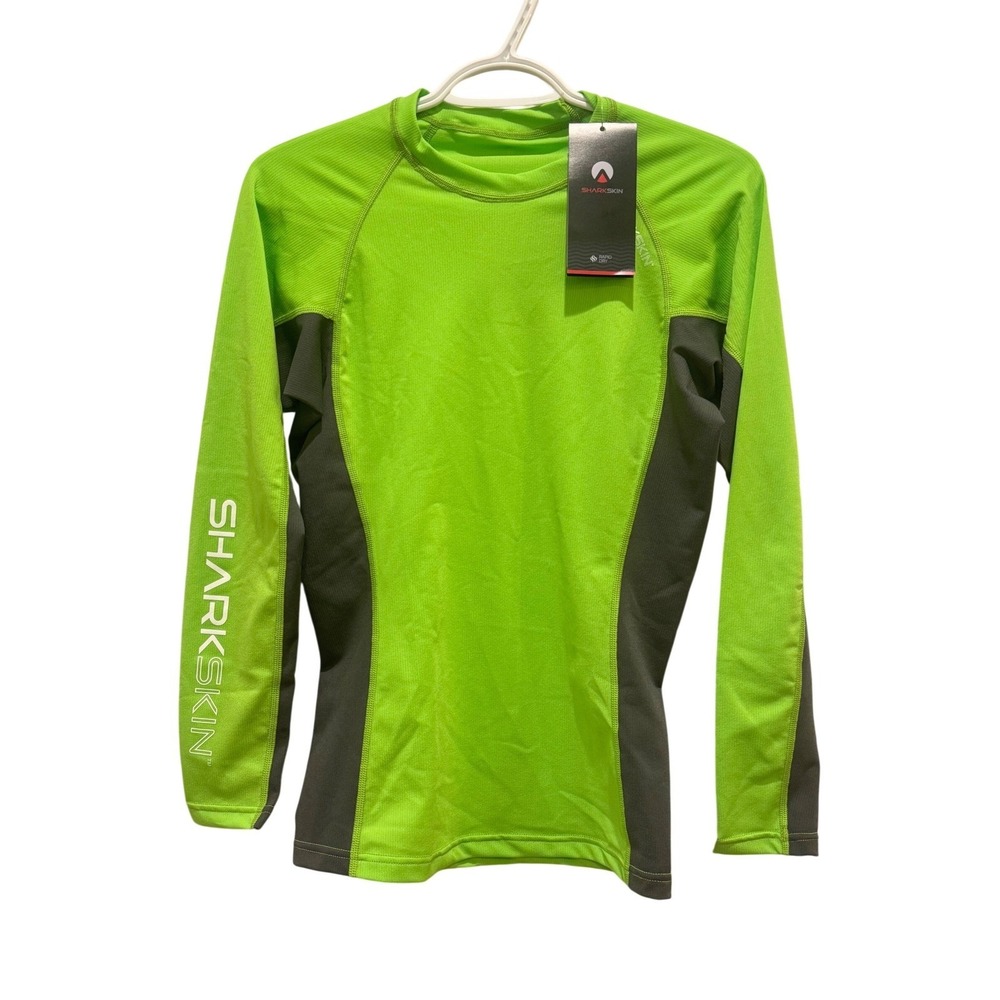 NEW Sharkskin Rapid‎ Dry Rash Guard XXS Lime Green Long Sleeve UPF 50+ Sun Shirt